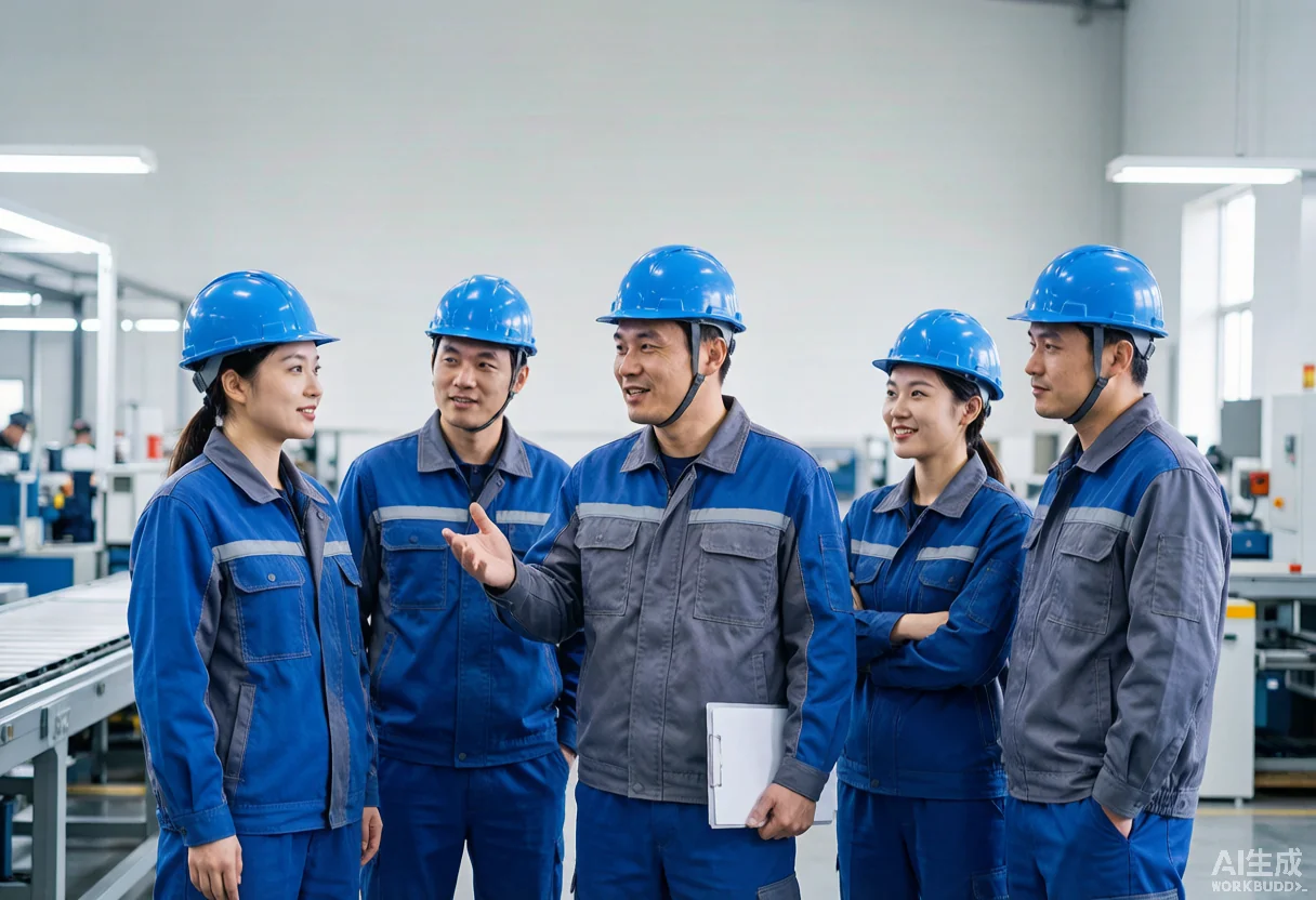 工装服 - 为 海天环球集团有限公司 提供 制造重工 职业装定制案例 解决方案配图 - 制造重工工作服定制