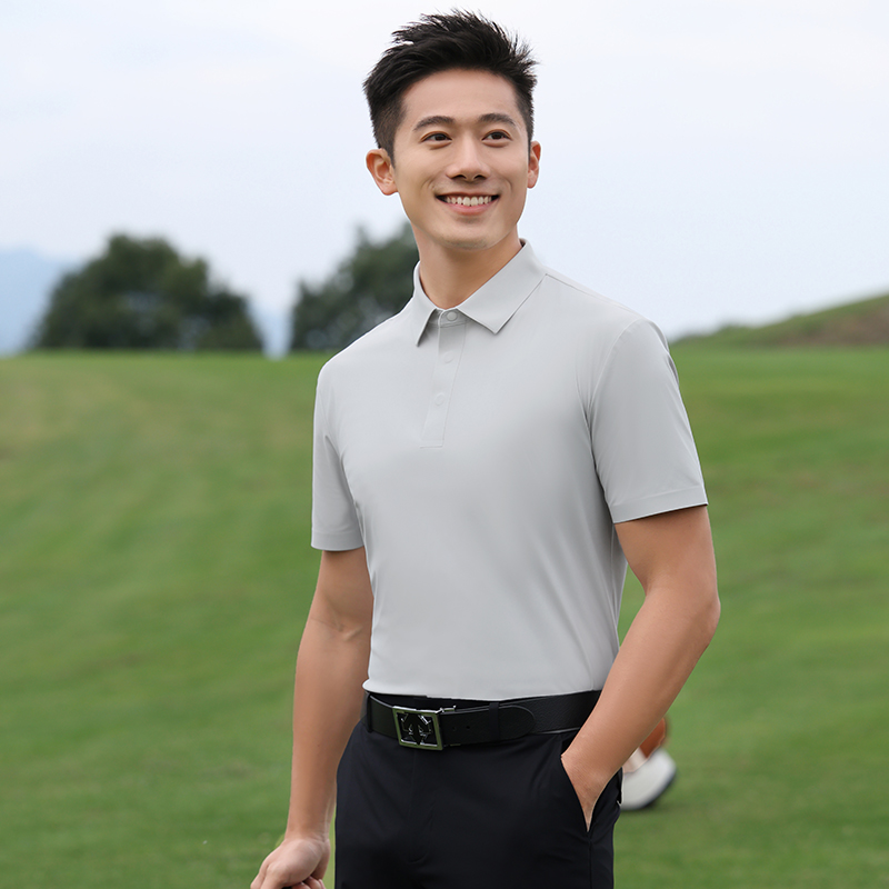 HT042-078高奢极简无缝系列进口磁吸扣短袖POLO