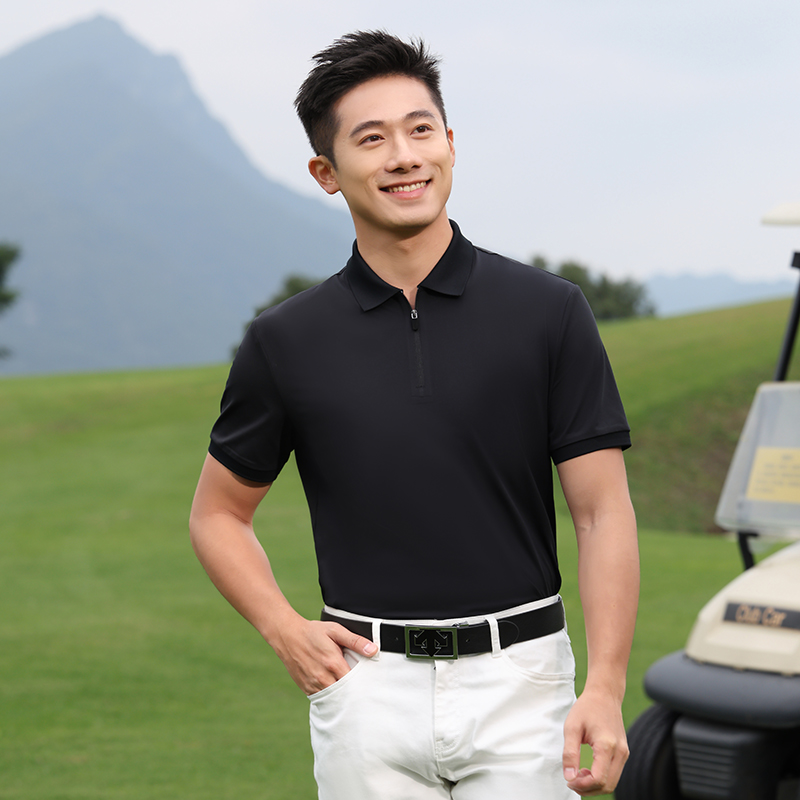 HT042-084高端户外运动系列棉感科技速干短袖POLO