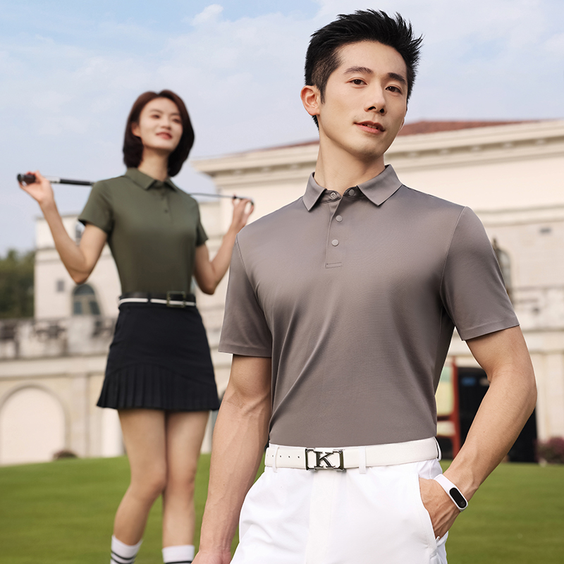 HT042-168轻奢无缝锦棉蚕丝短袖polo男女通款