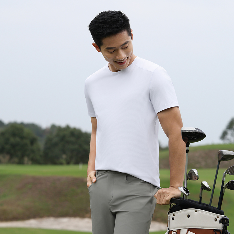HT042-185 Premium golf sports series – ultra‑light zero‑feel quick‑dry short‑sleeve crew‑neck T‑shirt