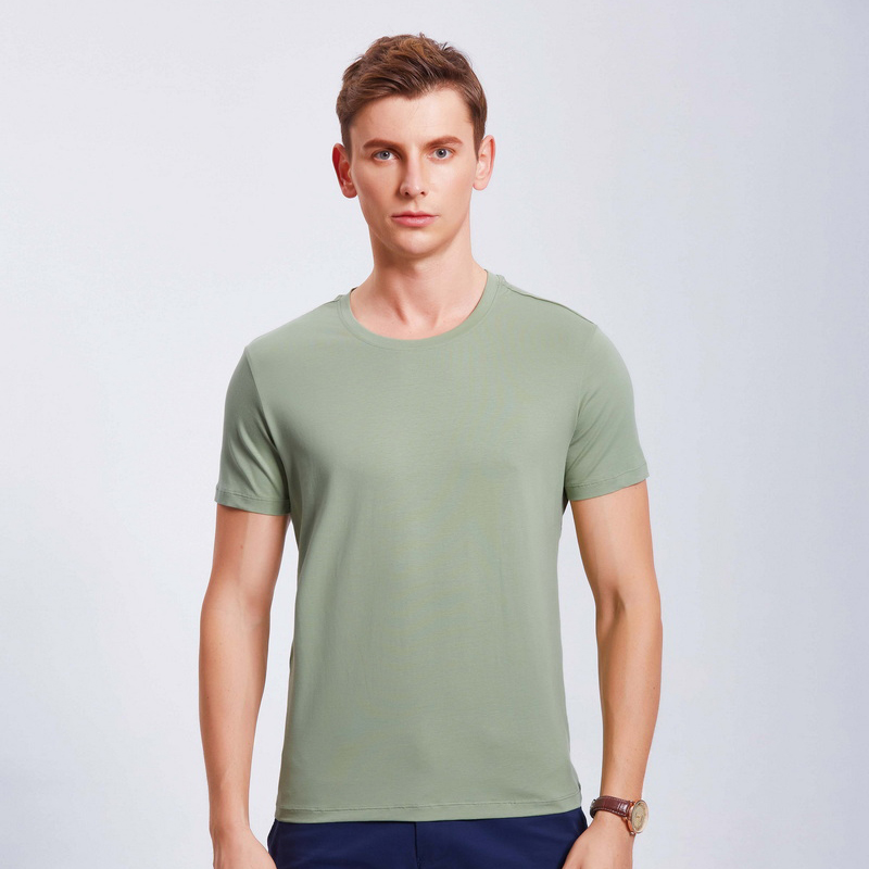 HT042-192 Xinlan cotton crew‑neck T‑shirt