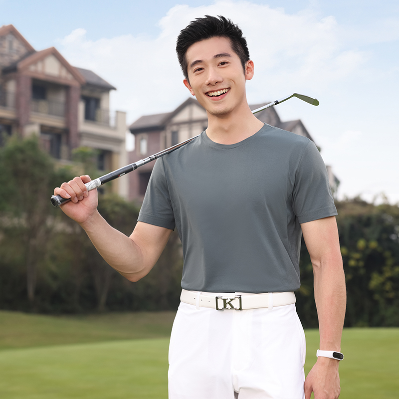 HT042-196 Sunny Golf light‑cloud fibre crew‑neck T‑shirt (universal fit)