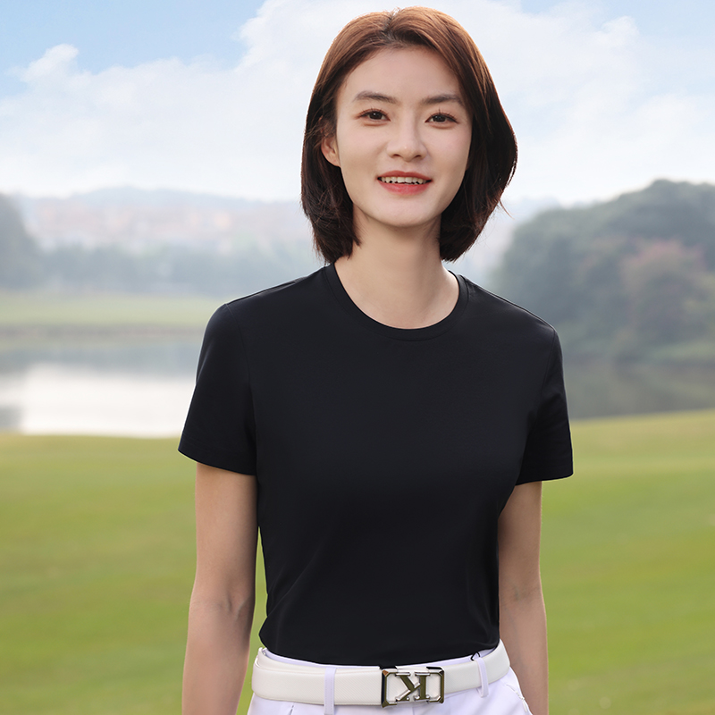 HT042-196 Sunny Golf light‑cloud fibre crew‑neck T‑shirt (universal fit)