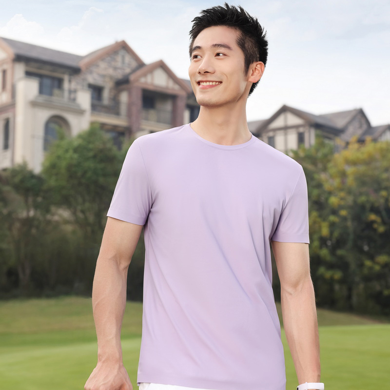 HT042-206 Nylon stretch crew‑neck short‑sleeve T‑shirt