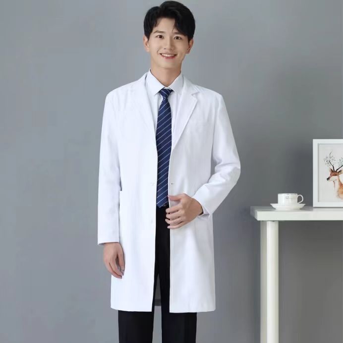 HT029-014春秋抗皱导电阻丝高端男医生服长袖大褂